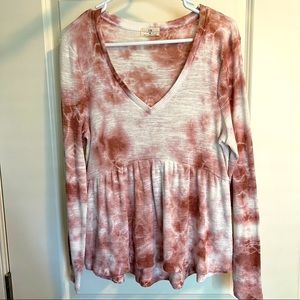 Anthropologie T.la tie dye peplum top